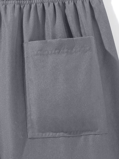 Men's Sports Shorts with Zipper Pockets and Drawstring – Perfect for Leisure and Fitness
