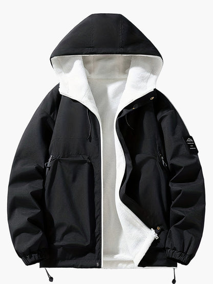 Men's winter jacket with hood – casual streetwear outdoor jacket