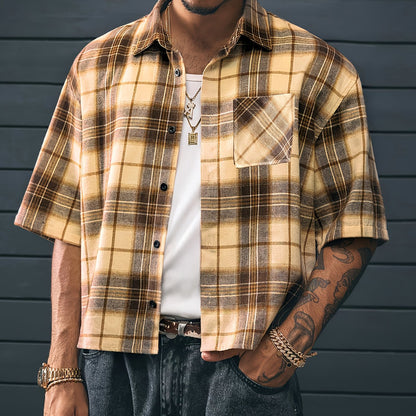 Herren Kurzarm Hemd im modernen Karo-Design – Lässiger Streetstyle für Alltag und Freizeit
