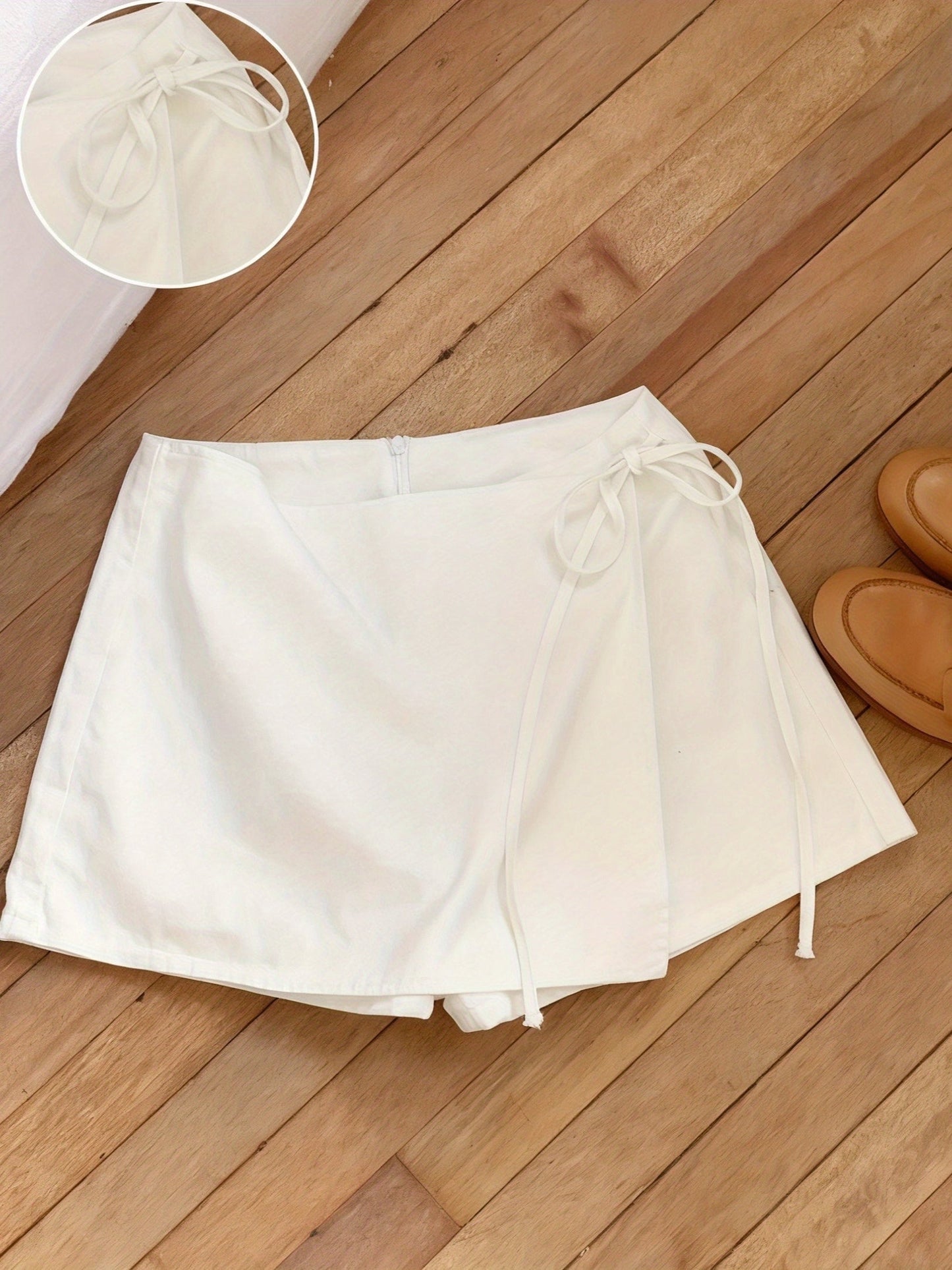 Women's Wrap Beach Skort – Elegant Summer Mini Skirt with Shorts, Vacation Look