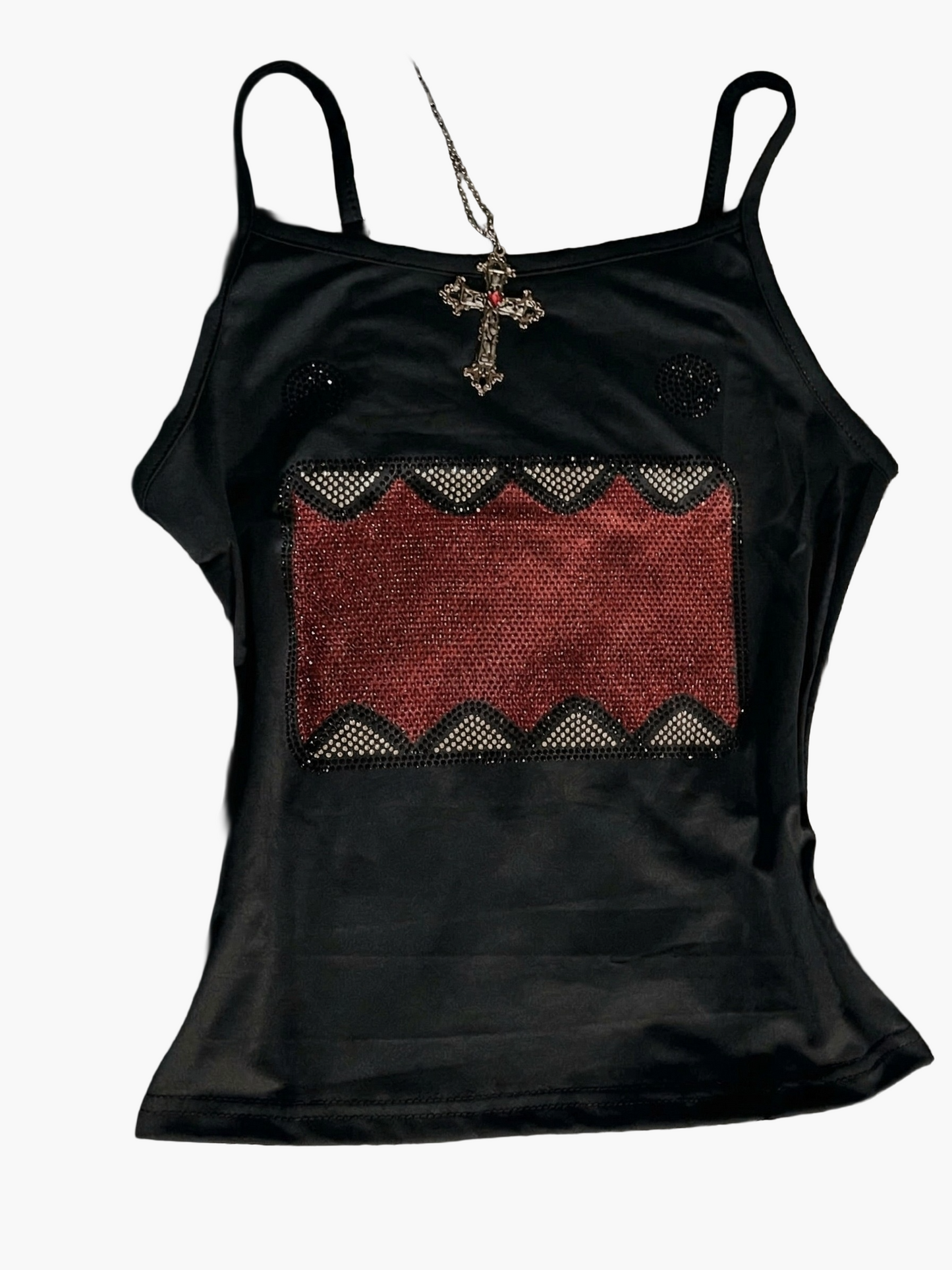 Damen Y2K Streetstyle Tanktop mit Grafik-Print und Ripped Jeans – Modisches Freizeit-Outfit