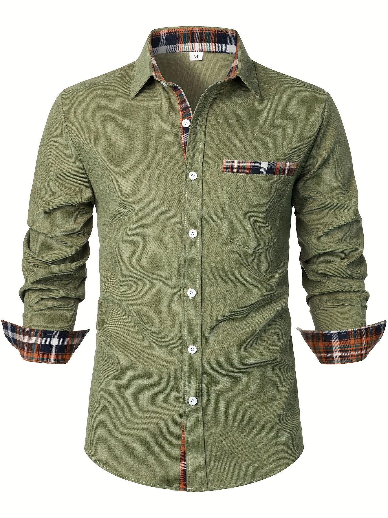 Men's Modern Fit Casual Shirt with Check Details – Stylish Long-Sleeve Shirt for Everyday and Office Wear