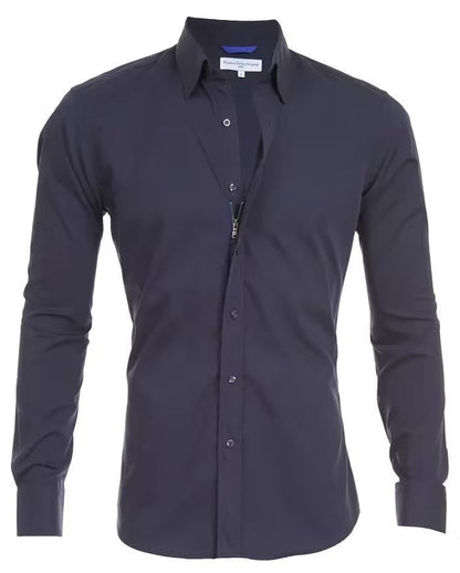 Glenn – Long-sleeve zipper shirt with button design and fashionable collar for men