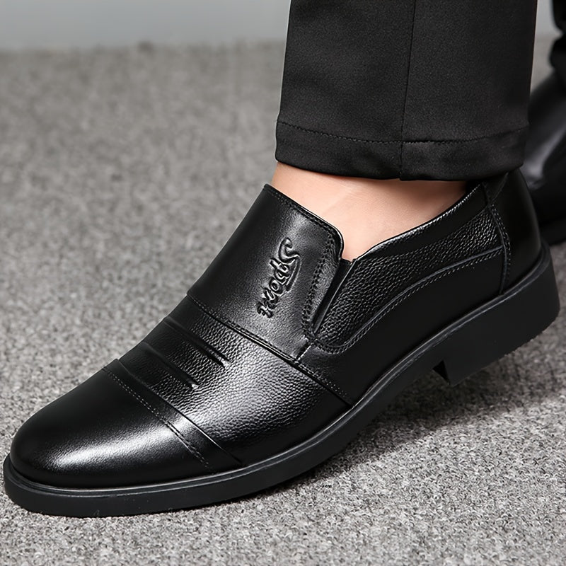 Men's lined winter business slippers, black/dark brown, elegant