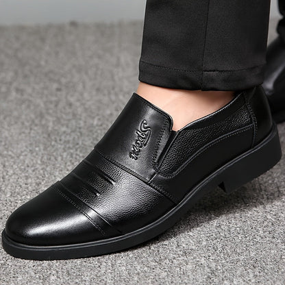 Men's lined winter business slippers, black/dark brown, elegant