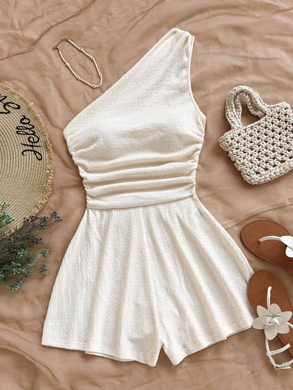 Women's One-Shoulder Asymmetric Summer Casual Jumpsuit