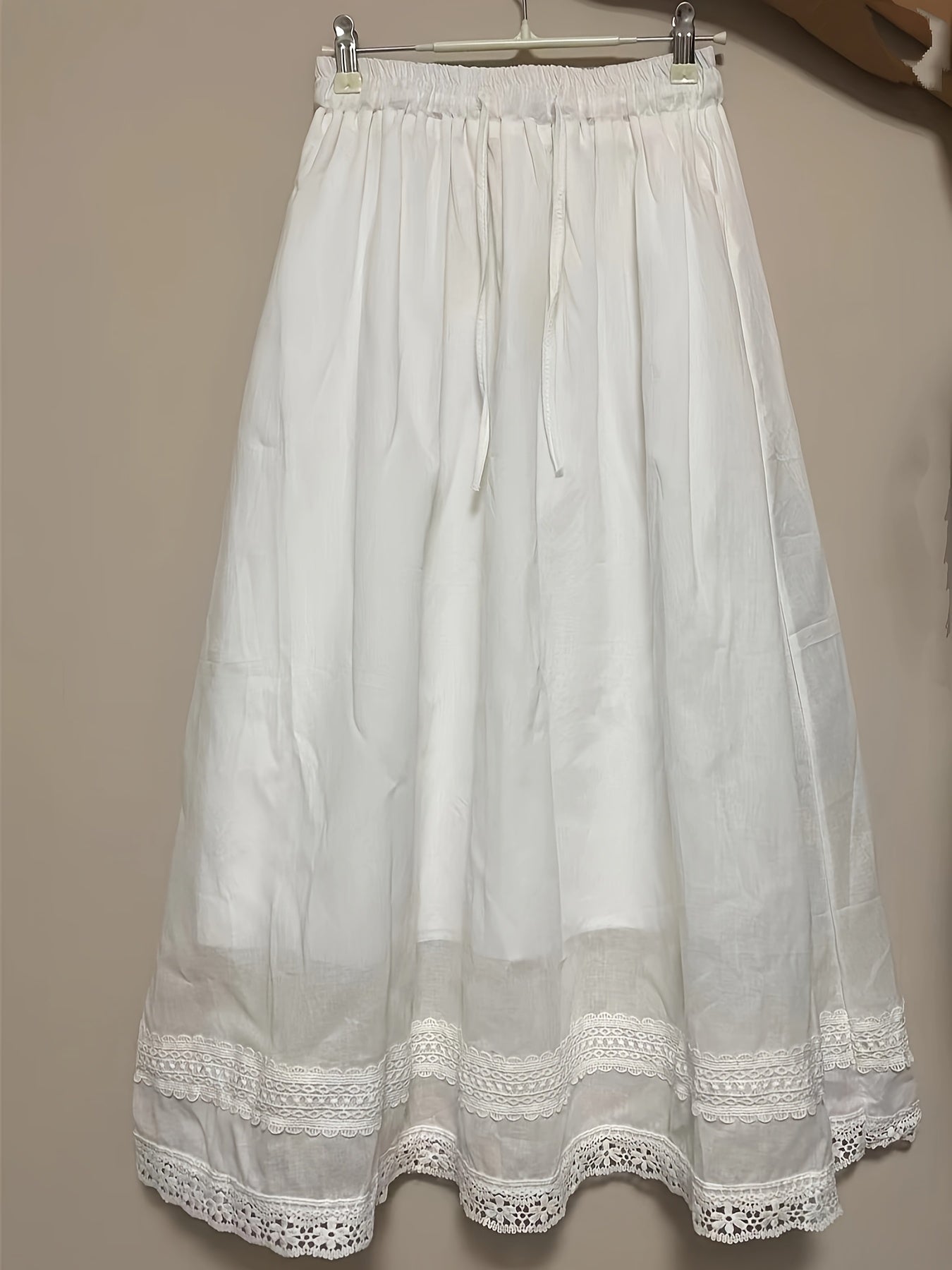 Women's Vintage Slip with Lace for Summer, Midi Petticoat in Romantic Style