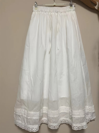 Women's Vintage Slip with Lace for Summer, Midi Petticoat in Romantic Style