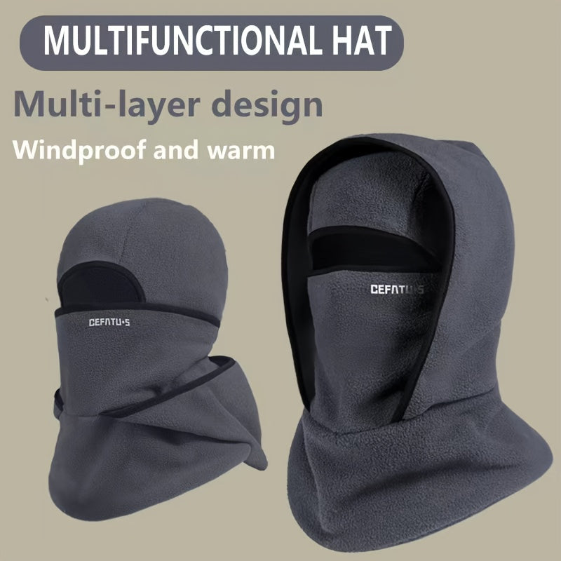 Fleece Balaclava Windproof Neck Warmer Hood Winter Hat