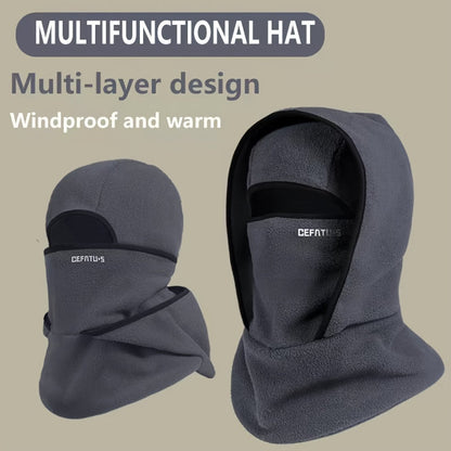 Fleece Balaclava Windproof Neck Warmer Hood Winter Hat