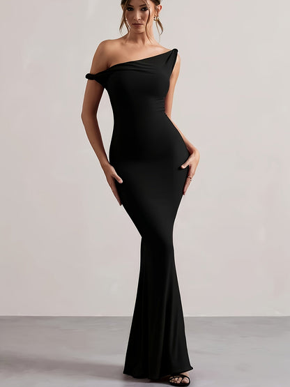Women's Elegant Mermaid-Style Evening Dress, Off-Shoulder, Perfect for Special Occasions