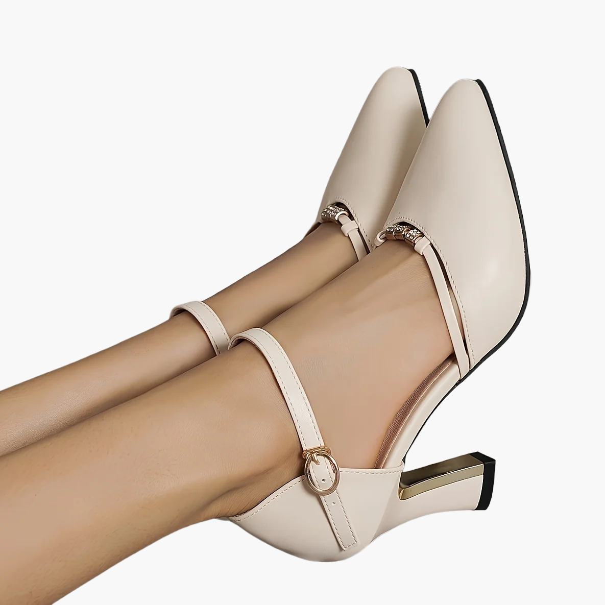 Women's Elegant Pumps with Block Heel and Straps – Perfect for Everyday and Festive Occasions