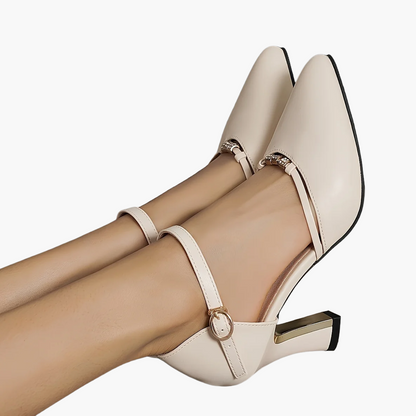 Women's Elegant Pumps with Block Heel and Straps – Perfect for Everyday and Festive Occasions