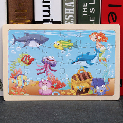 Children's Wooden Puzzle Set – Colorful Educational Toys in Storage Metal Box, from 3 Years, Unisex