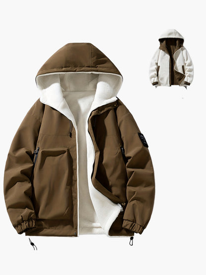 Men's winter jacket with hood – casual streetwear outdoor jacket