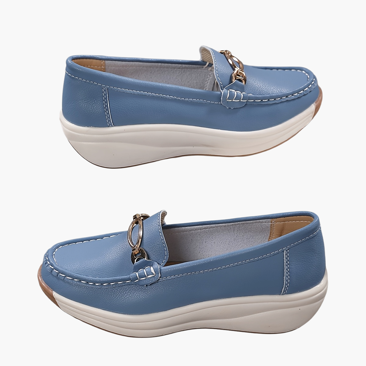 Women's Slip-On Loafer Elegant with Platform – Comfortable Casual Shoes for Everyday and Office