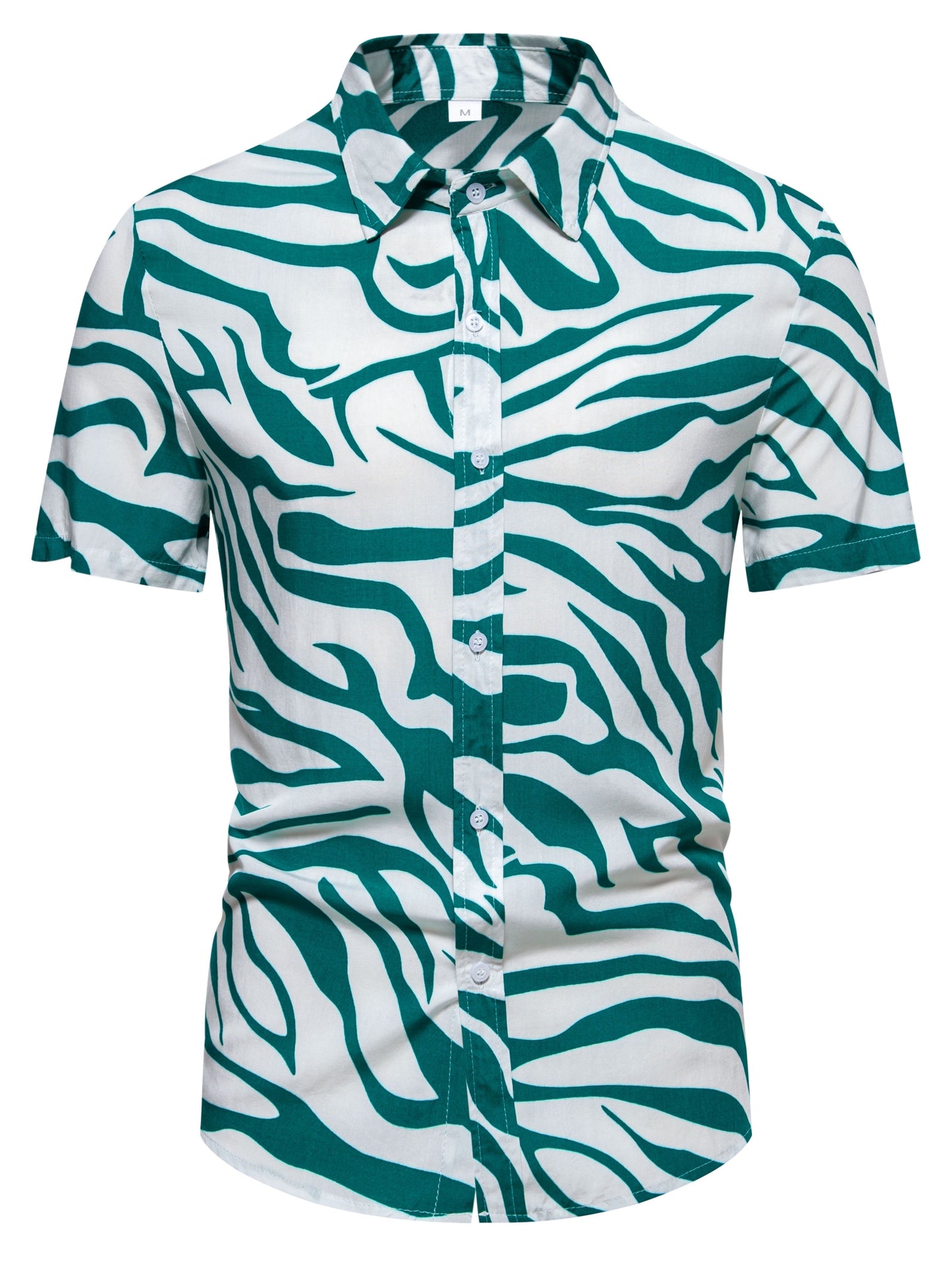 Herren Kurzarm Resort Hemd mit Zebra Muster – Modisches Statement für Freizeit und Urlaub