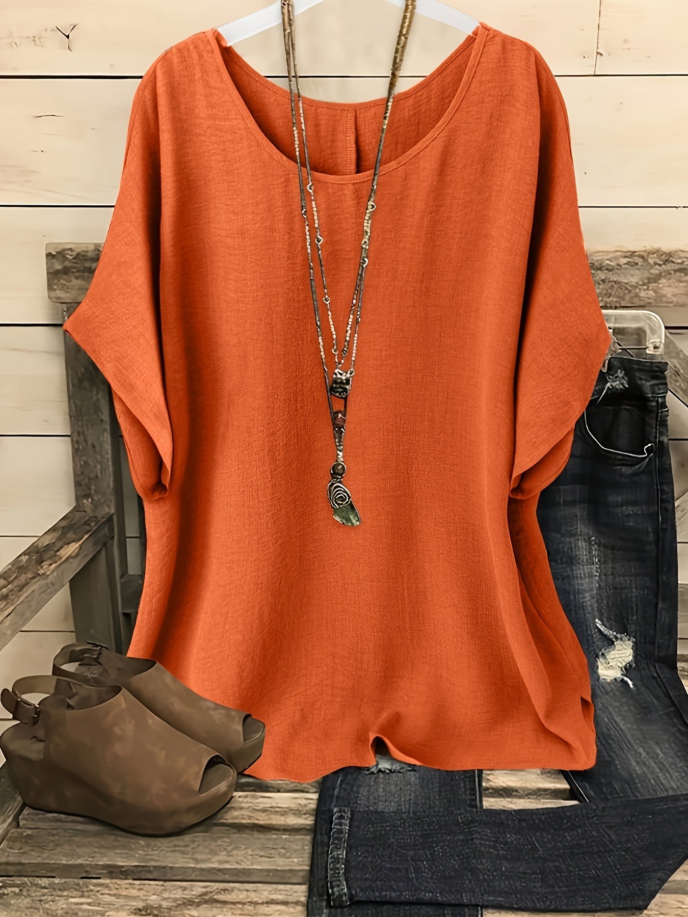 Damen Casual Oversize Tunika Bluse für Alltag und Freizeit – Lockerer Stil