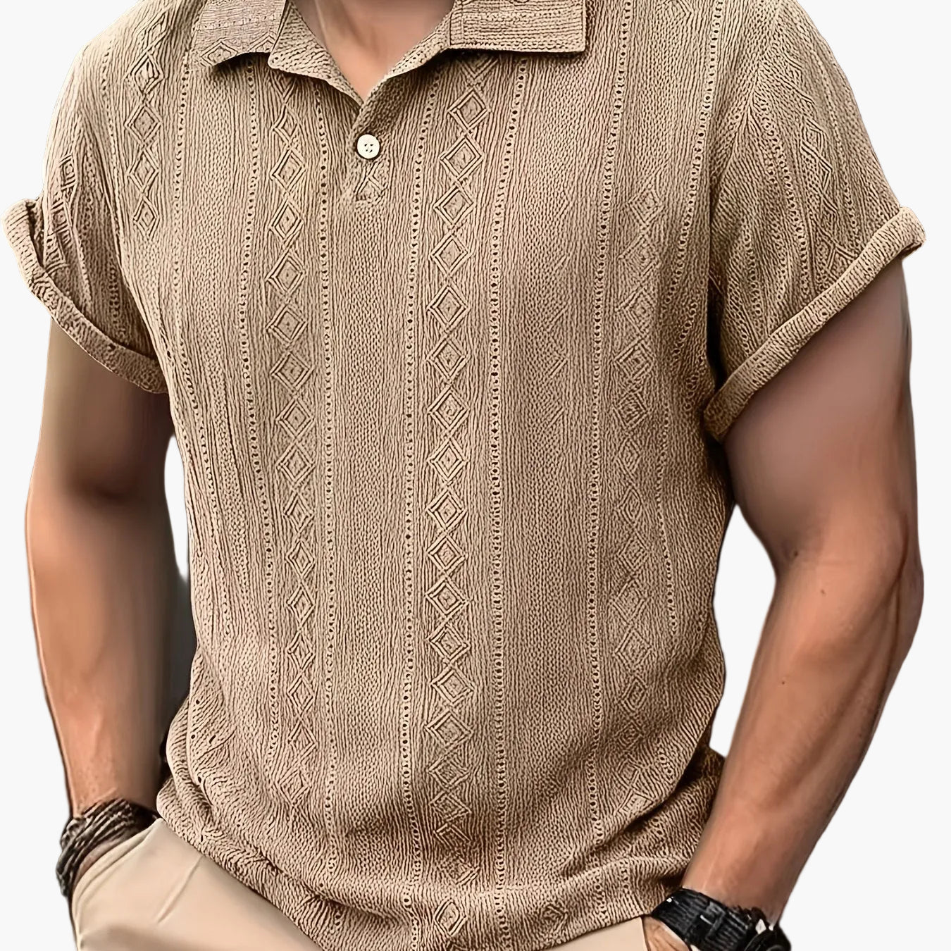 Men's Knit Polo Shirt Short Sleeve Summer Casual – Plus Sizes, Modern Design