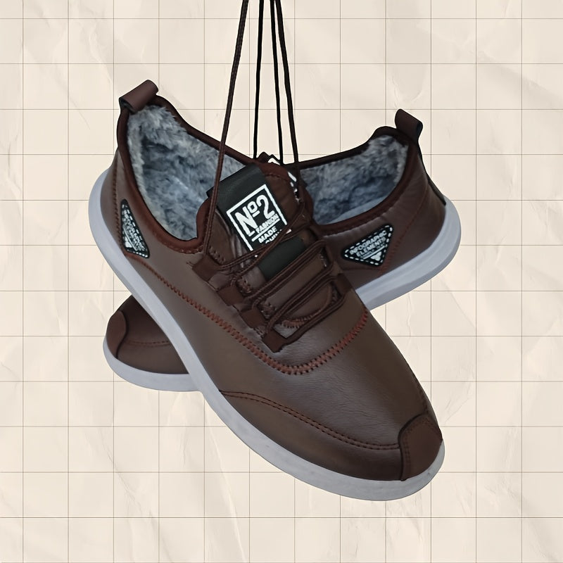 Herren Winterschuhe gefüttert, Freizeitschuhe mit Schnürung, Braun oder Schwarz