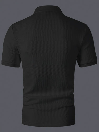 Herren Poloshirt Slim Fit mit Strukturmuster – Casual Sommerstyle