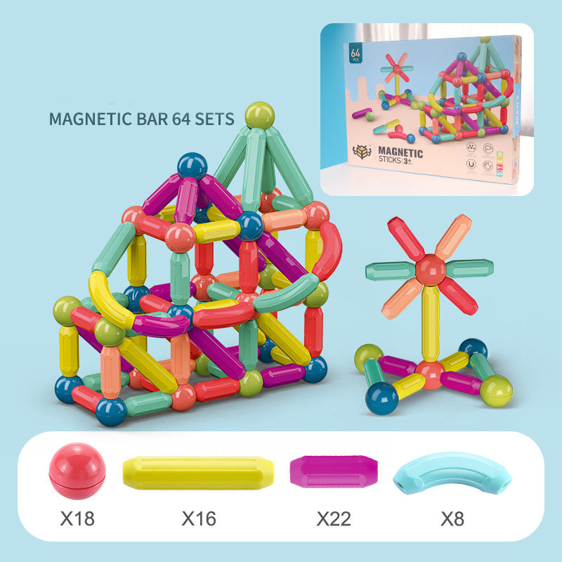 Magnetic construction toy building blocks for children – creative educational toy, educational plug-in game from 1 year old