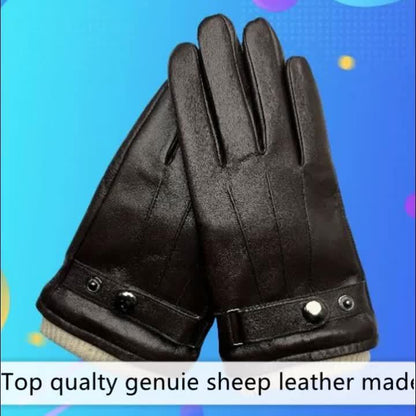 Winterhandschuhe Braun Strickbündchen Verstellbarer Riegel