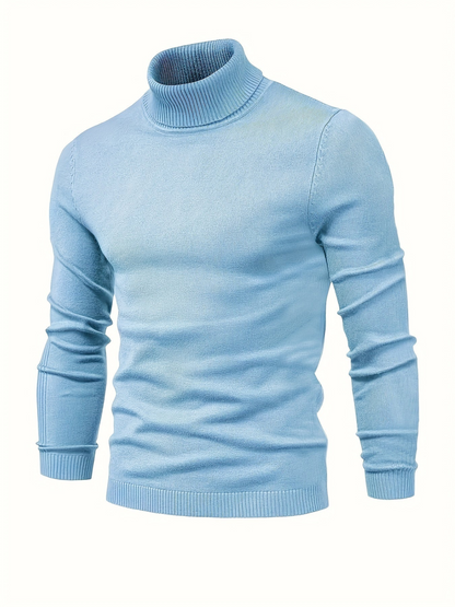 Men’s Classic Ribbed Turtleneck Pullover Sweater