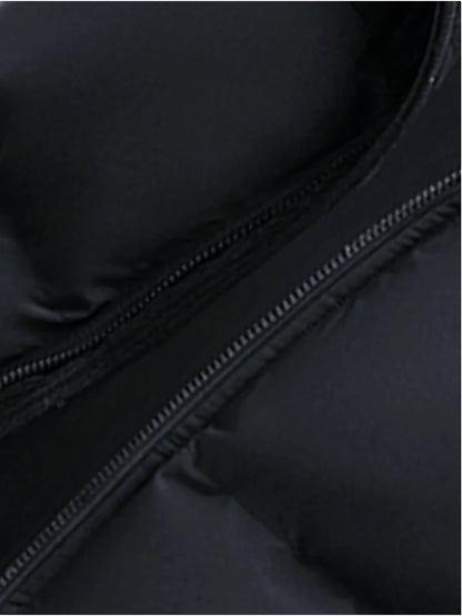 Unisex Winter Steppjacke mit Kapuze und Cord-Details
