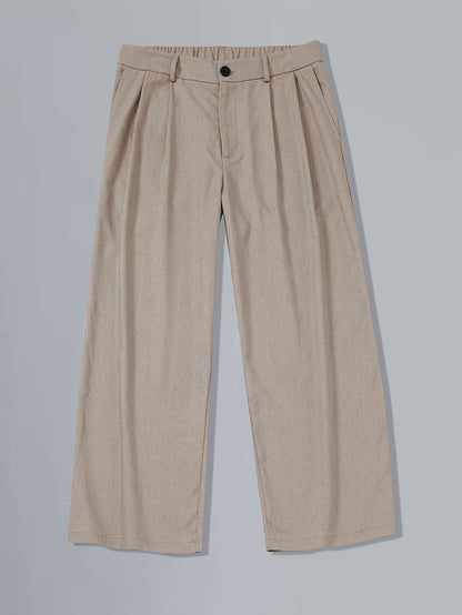 Men's Wide Pleated Trousers – Elegant Vintage Style for Everyday and Leisure Wear