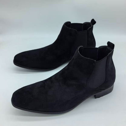 Chelsea boots for men, suede-look, elastic side panel, low heel