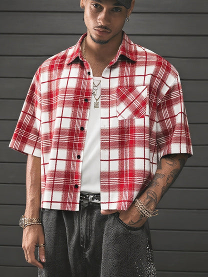 Herren Kurzarm Hemd im modernen Karo-Design – Lässiger Streetstyle für Alltag und Freizeit