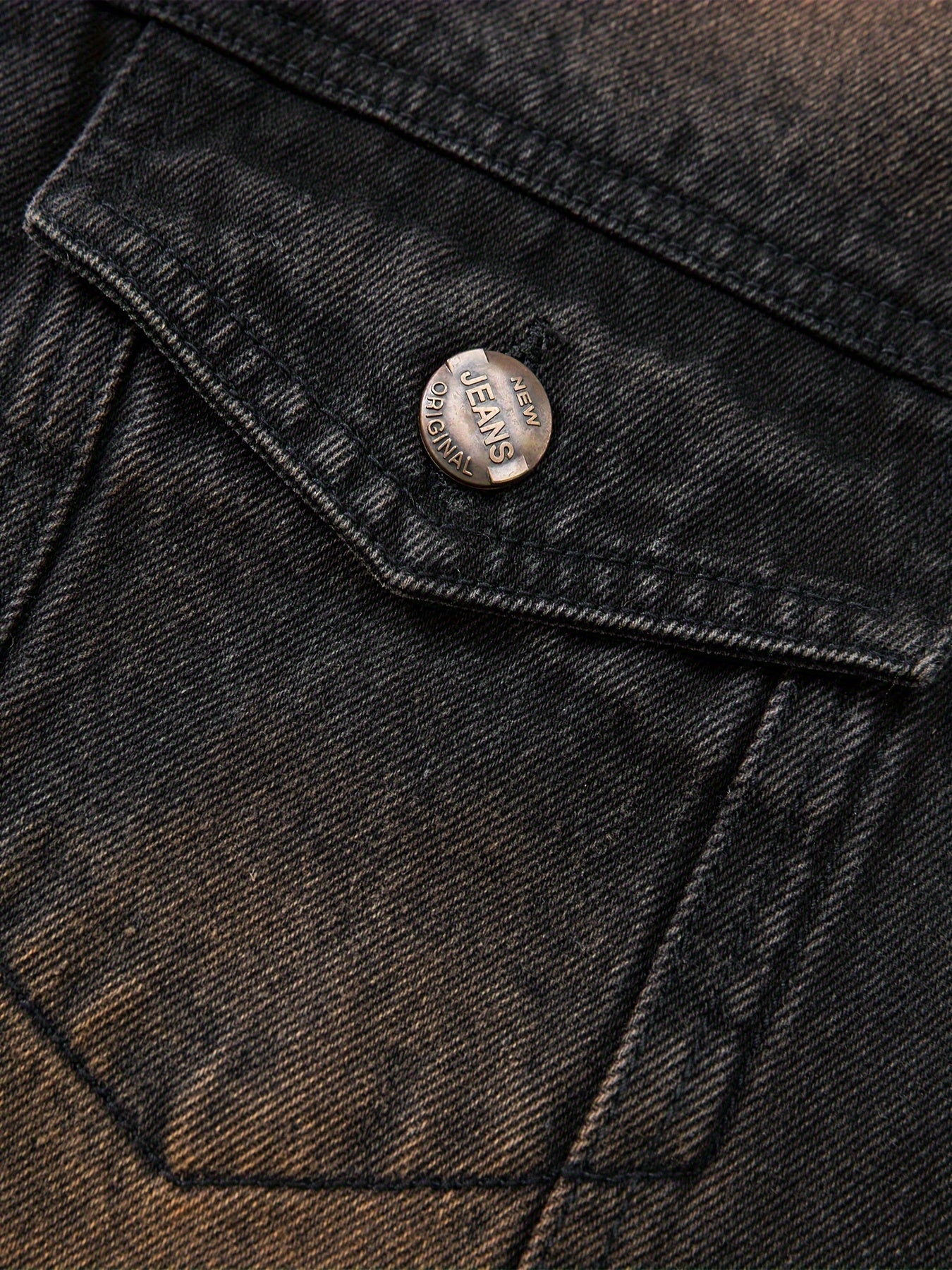 Men's black washed sleeveless denim vest