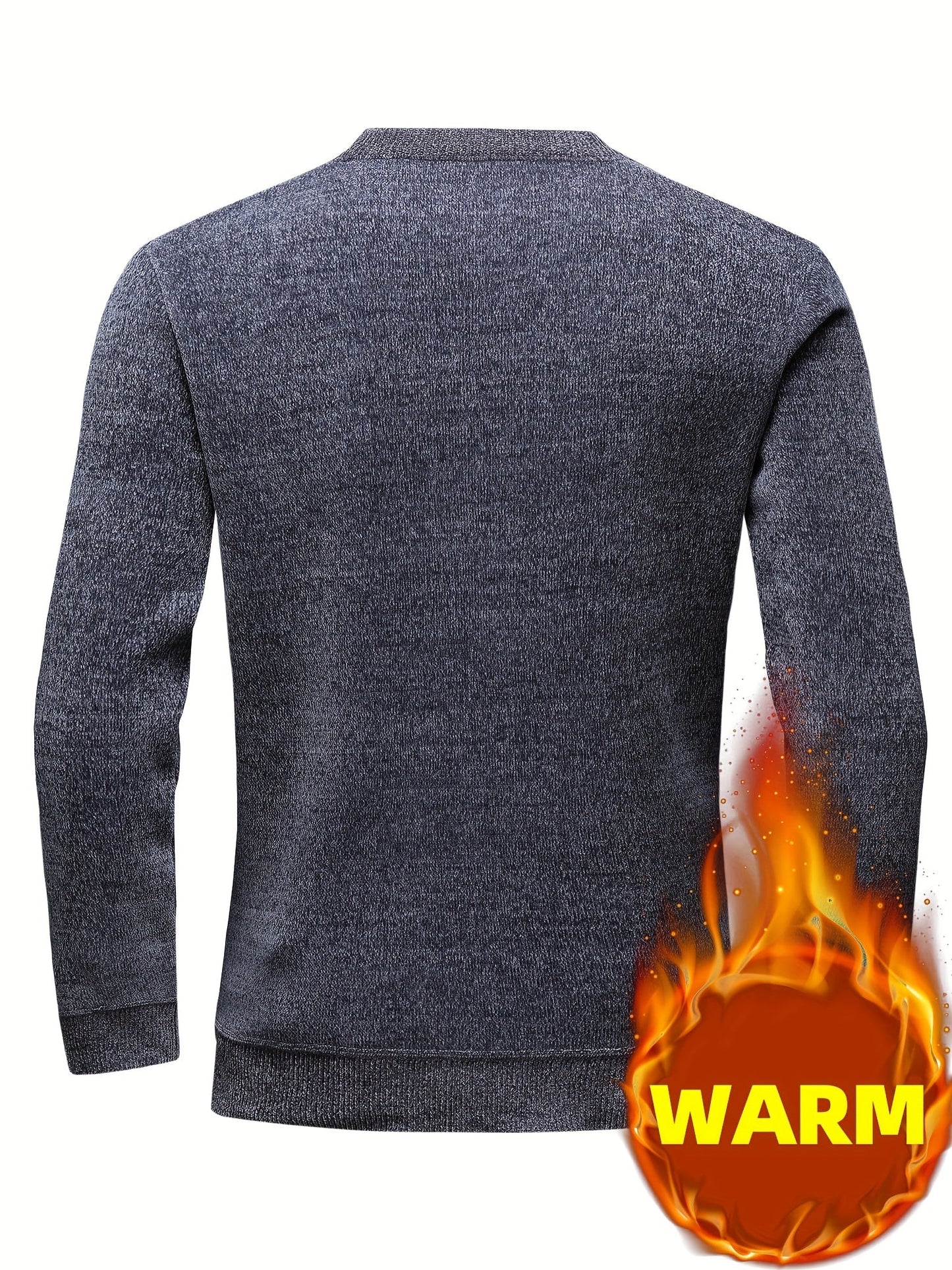 Herren Rundhalspullover Strickoptik mit Streifen und Strukturmuster