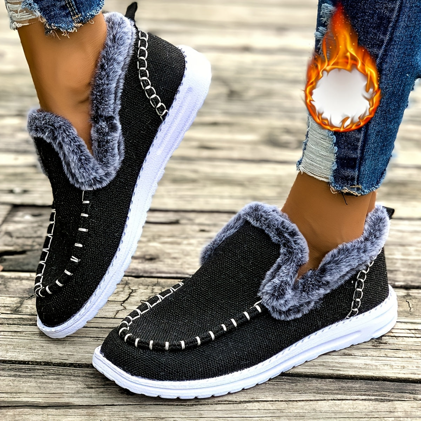 Women's Winter Moccasin Shoes with Plush Lining – Warm & Comfortable
