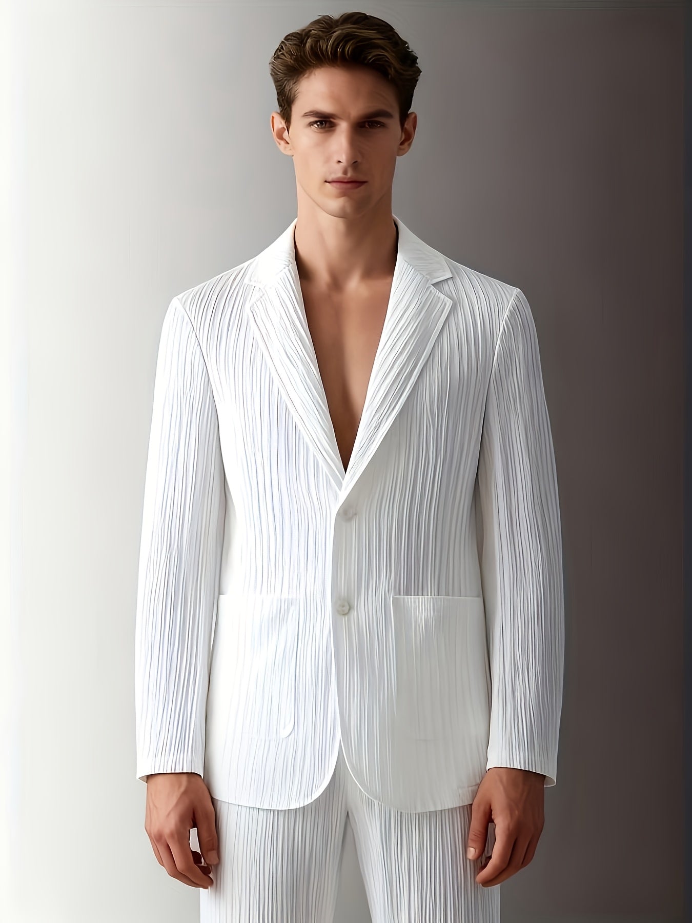Men's Modern Fit Blazer with Stripes – Elegant Business & Casual Style