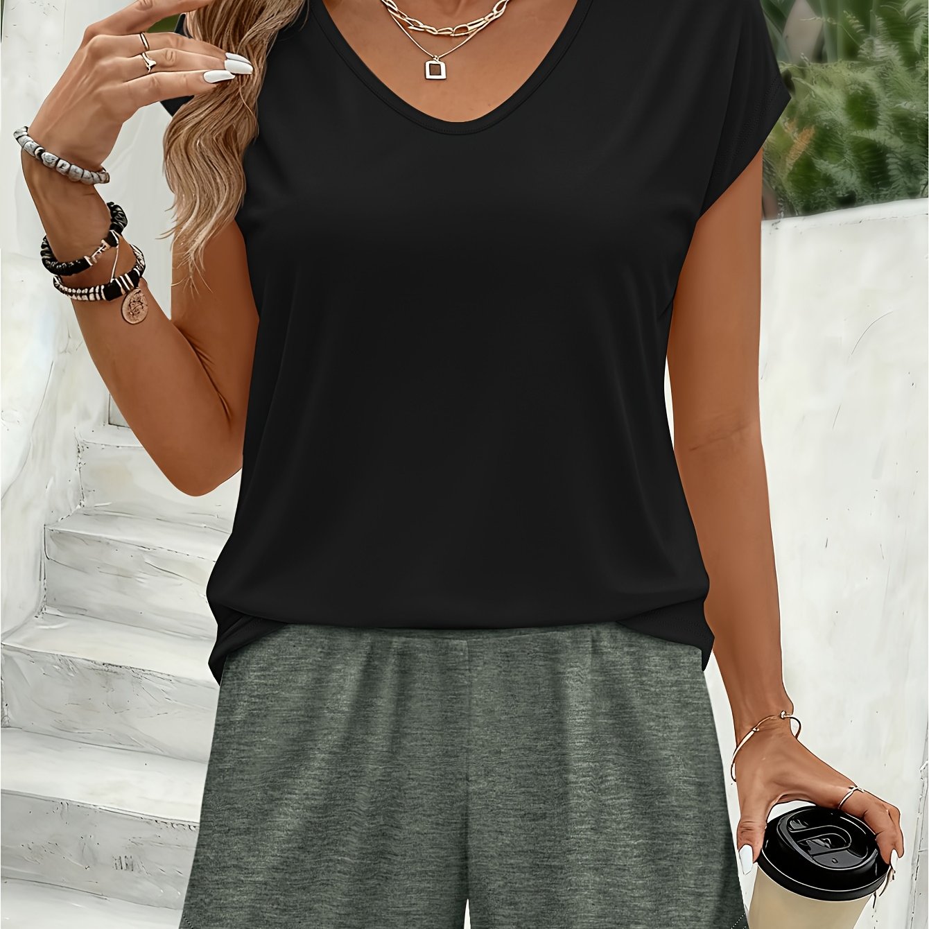 Women's Casual Set Short-Sleeve T-Shirt and Shorts for Summer – Comfortable Loungewear Style