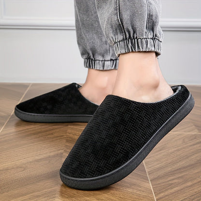 Unisex black slippers with soft lining