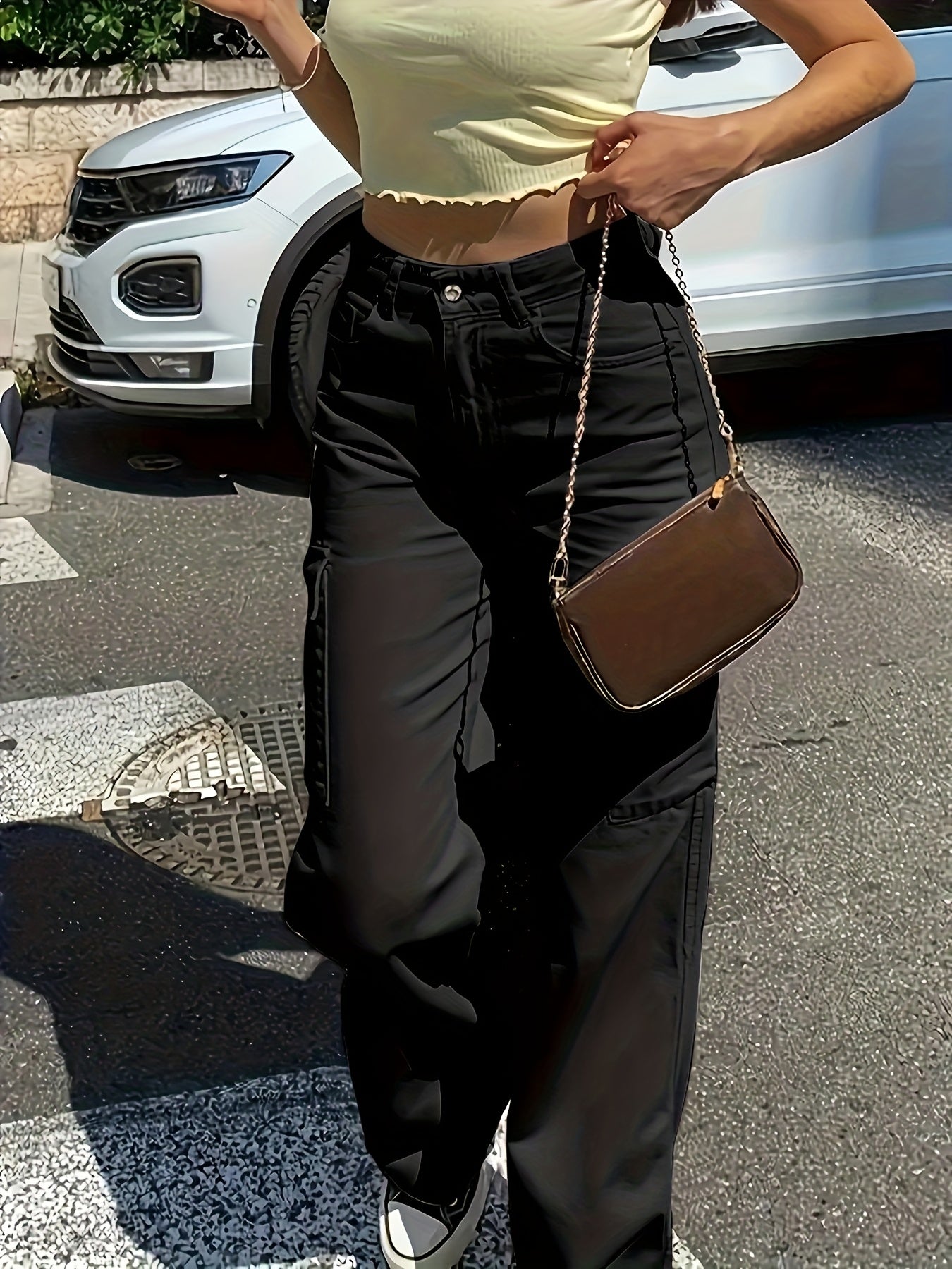 Women's Cargo Pants in Casual Style with Straight Leg and Side Pockets – Perfect for Everyday & Vacation