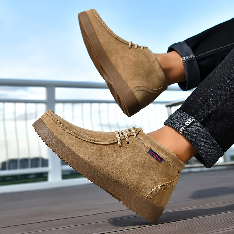 Men's moccasin-style chukka boots with laces and a comfortable sole