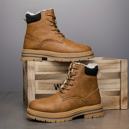 Herren Winterstiefel gefüttert Boots Schnürsenkel warme Stiefel
