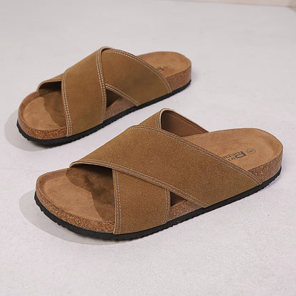 Men's Cross-Strap Sandals – Comfortable Summer Shoes for Leisure & Everyday Use