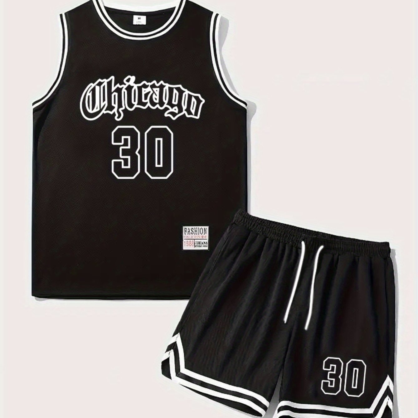 Men's Basketball Jersey Set Chicago 30 Sports Tank Top and Shorts for Fitness & Leisure