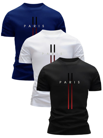 Men's T-Shirt Paris Urban Style – Modern Casual Shirt with Print for Everyday & Sports