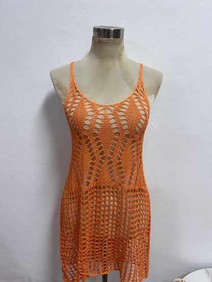 Women's Crochet Beach Dress Swimsuit Cover-Up – Boho Summer Beachwear for Vacation & Pool