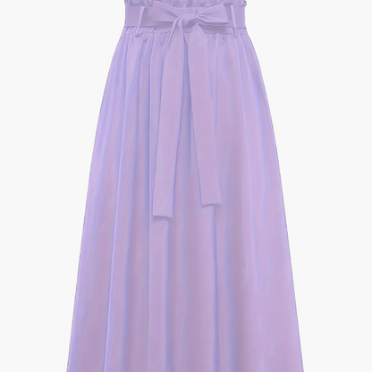 Women's Maxi Skirt with High Waist and Bow – Elegant Casual Skirt for Spring and Summer
