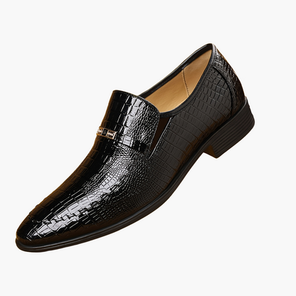 Herren Business-Slipper im eleganten Krokodil-Look – Stilvolle Freizeitschuhe für Büro und Alltag