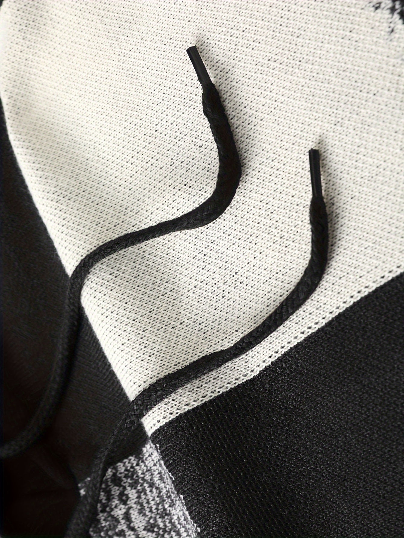 Herren Patchwork Hoodie mit Karomuster und Kapuze