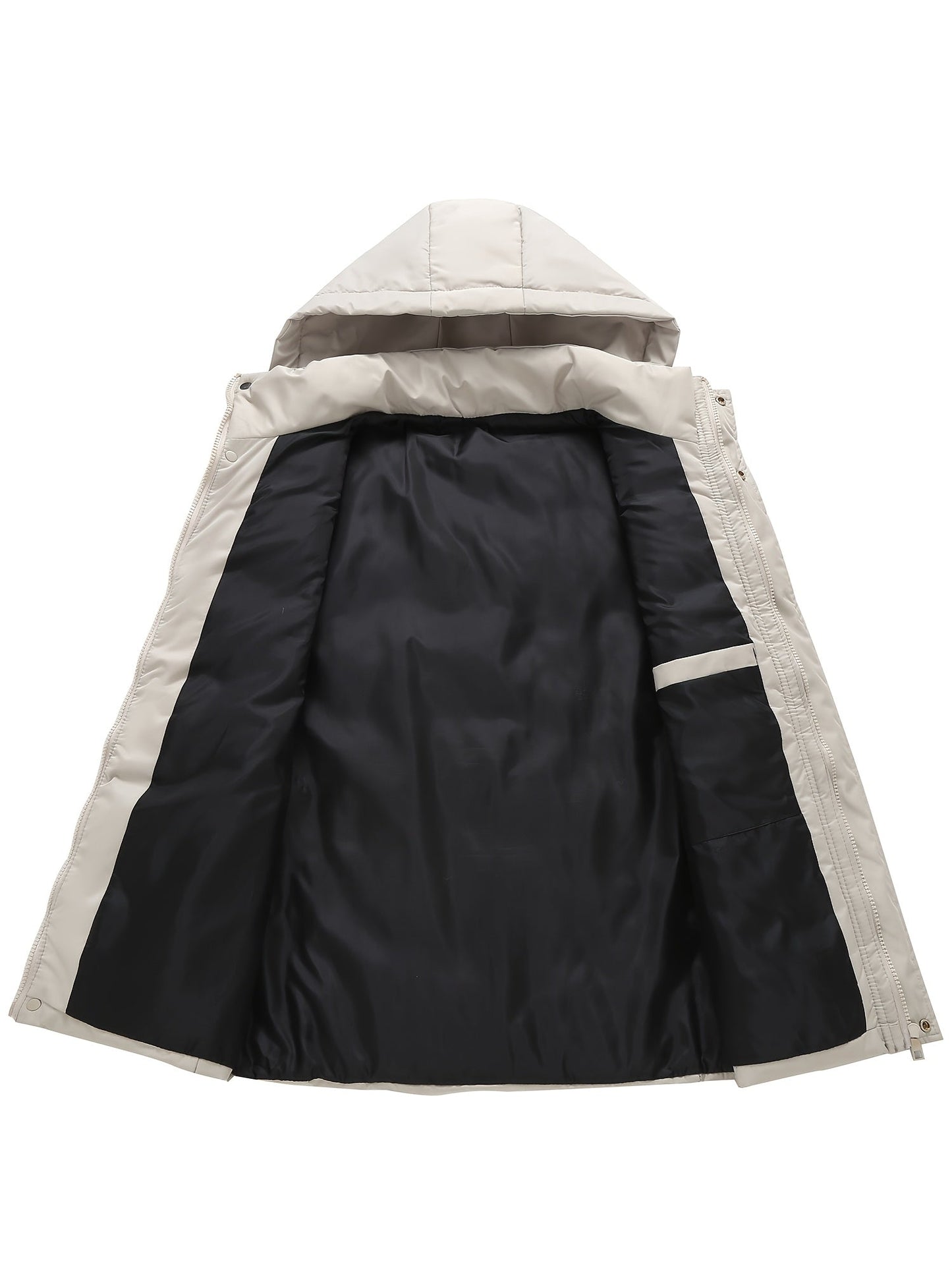 Unisex hooded quilted vest with a zipper and pockets