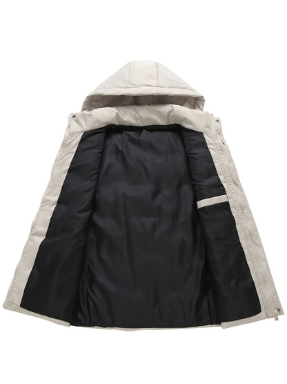 Unisex hooded quilted vest with a zipper and pockets